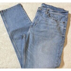 Men's Slim Straight Fit Jeans 36x32 Blue Stretch 5 Pocket Light Wash Goodfellow